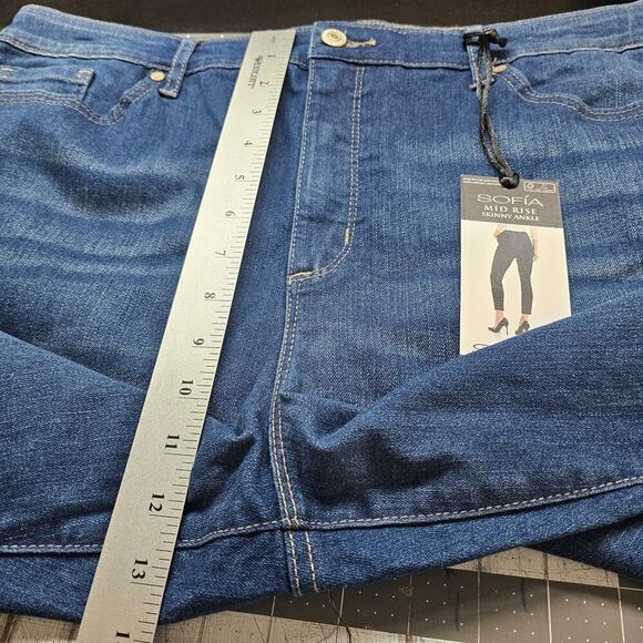 Sofia Vergara Mid Rise Skinny Ankle Jeans Womens Size 20 Dark Wash Denim Stretch - Picture 10 of 11